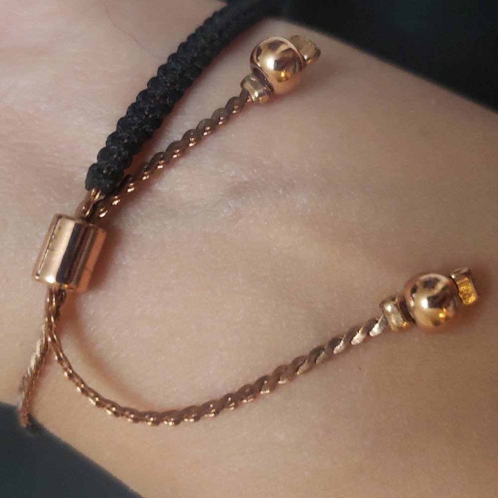 Rose Gold Clover Pave Adjustable Bracelet - Picture 3 of 6